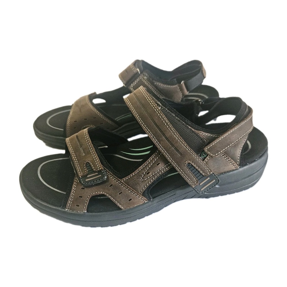 OrthoFeet Gemini Leather Adjustable Brown Sandals Men's Size 11.5 2E